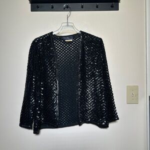 Vintage Sequin Beaded Fishnet Cardigan
